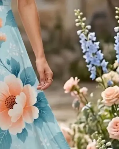 Vestido floral azul